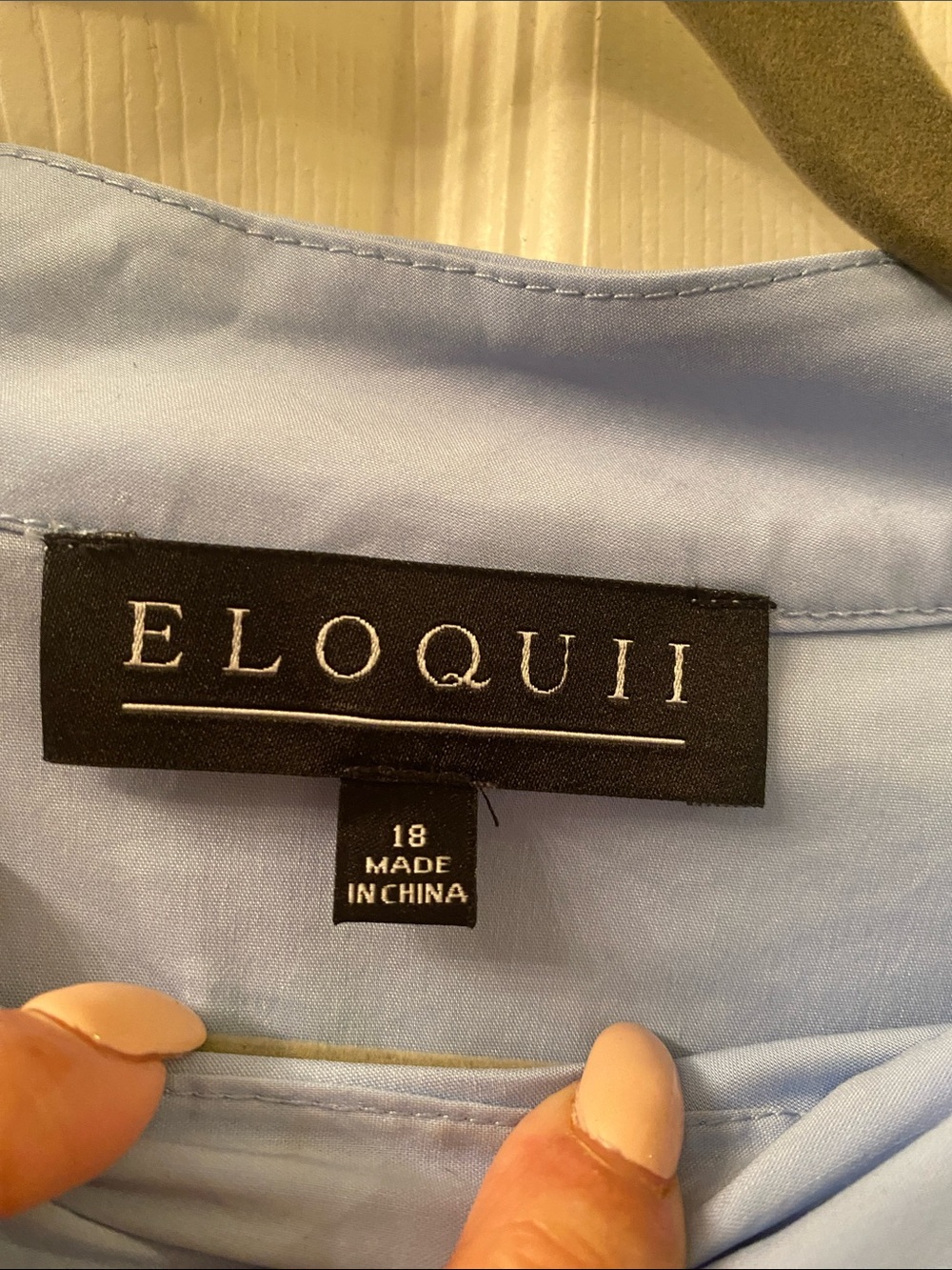 Eloquii Light Blue Asymmetrical Flowy Tunic Top - Picture 4 of 9